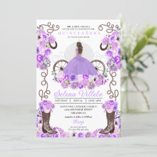 Invitation Lilac Princess Robe & Bottes Quinceañera