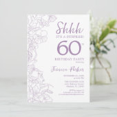Invitation Lilac Purpl White Botanical Surprise 60e anniversa (Debout devant)