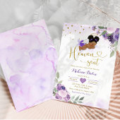 Invitation Lilac Purple Afro Africain Bébé Ciel Envoyé Douche