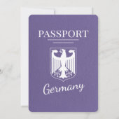 Invitation Lilac Purple Allemagne Mariage de passeport (Dos)