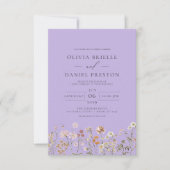 Invitation Lilac Purple Boho Fleur sauvage Jardin Mariage (Devant)