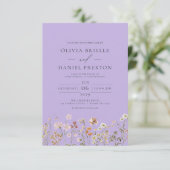 Invitation Lilac Purple Boho Fleur sauvage Jardin Mariage (Debout devant)