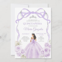 Lilac Purple Bow Princesse Argent Couronne Quincea