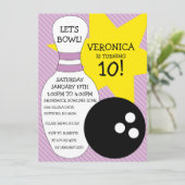 Invitation Lilac Purple Bowling Bash Bowling (Debout devant)
