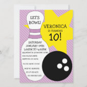 Invitation Lilac Purple Bowling Bash Bowling (Devant)