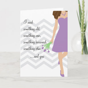 Invitation Lilac Purple Chevron Serez-Vous Ma Servante D'Épou
