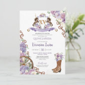 Invitation Lilac Purple Classy Western Charro Quinceanera (Debout devant)