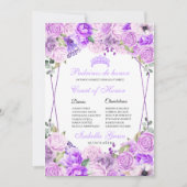 Invitation Lilac Purple Floral Quinceanera Cour d'honneur (Devant)