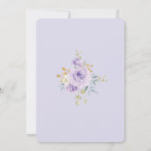 Invitation Lilac Purple or Floral Rose Baby shower fille (Dos)