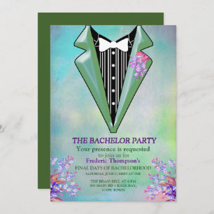 Invitation Lilac Purple Oubliez-moi-pas Bachelor Party