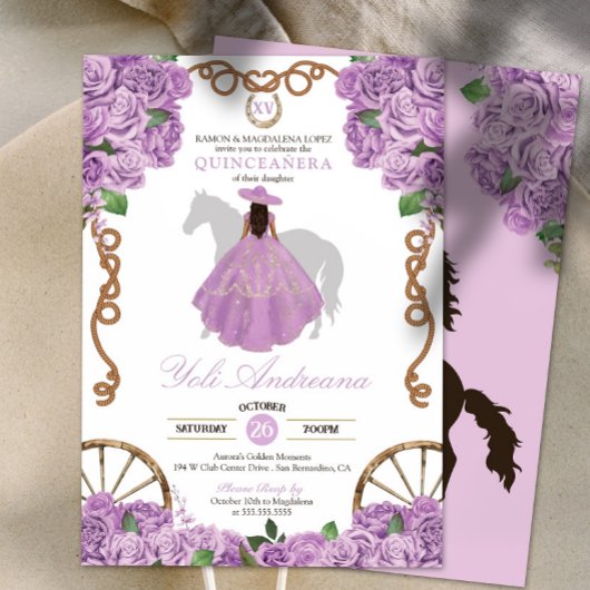 Invitation Lilac Purple Ouest Charro Quince