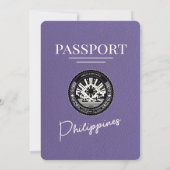 Invitation Lilac Purple Philippines Mariage de passeport (Dos)