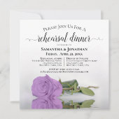 Invitation Lilac Purple Rose Chic Mariage Répétition & Dîner (Devant)