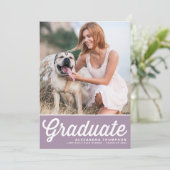 Invitation Lilac Retro Bold Typographie Photo Graduation (Debout devant)