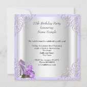 Invitation Lilac Rose Hi Heel Lace Perles Anniversaire (Dos)