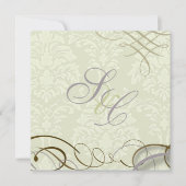 Invitation Lilac/rouleaux/sauts/damas d'ivoire (Devant)