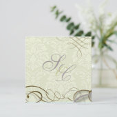 Invitation Lilac/rouleaux/sauts/damas d'ivoire (Debout devant)