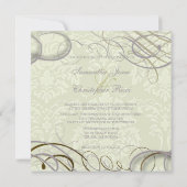 Invitation Lilac/rouleaux/sauts/damas d'ivoire (Dos)