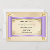 Invitation Lilac Scroll Quinceañera Enregistrer la date (Devant)