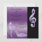 Invitation Lilac Stiletto & Treble Clé 21e Anniversaire (Dos)