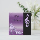 Invitation Lilac Stiletto & Treble Cleft 50e anniversaire (Debout devant)