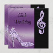 Invitation Lilac Stiletto & Treble Cleft 55e anniversaire (Devant / Derrière)
