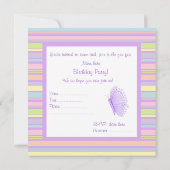 Invitation LILAC strié papillon NAISSDAY PARTY INVITAT (Dos)