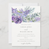 Invitation Lilac Succulent Eucalyptus Botanical Bunch Mariage (Devant)