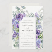 Invitation Lilac Succulent Eucalyptus Fiançailles botanique (Devant / Derrière)
