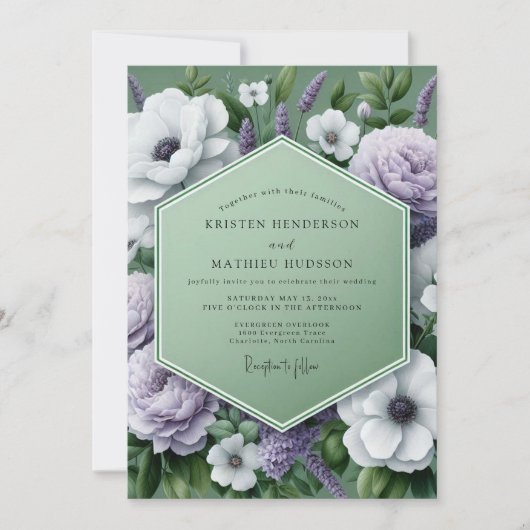 Invitation Lilac Verdant Bloom Wedding (Devant)