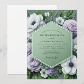 Invitation Lilac Verdant Bloom Wedding (Devant / Derrière)
