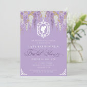 Invitation Lilac Vintage douche nuptiale (Debout devant)