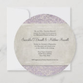 Invitation Lilac Vintage français Régence Lace Mariage dressé (Devant)