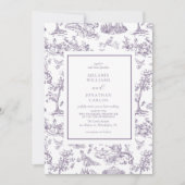 Invitation Lilac Vintage Toile Mariage classique (Devant)