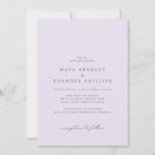 Invitation Lilac violet clair | Élégant Mariage Lavender (Devant)
