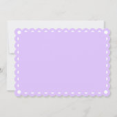 Invitation Lilac violet, papillon blanc picado bébé douche (Dos)
