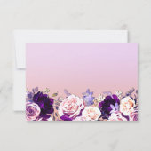 Invitation Lilac Violet & Rose Blush Rose Mariage Floral RSVP (Dos)