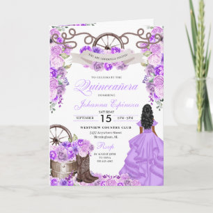 Invitation Lilac Western Charro Bi-Fold Quinceanera