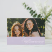 Invitation Lilac Will You Be My Bridesmaid Proposal Card (Debout devant)