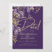 Invitation Lilac Wisteria Mariage Violet Enregistrer La Date (Devant)