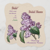Invitation Lilacs d'invitation de douche nuptiale (Devant / Derrière)