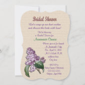 Invitation Lilacs d'invitation de douche nuptiale (Dos)