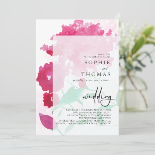 Invitation Lilacs doux mariage élégant (Debout devant)