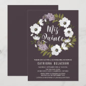 Invitation Lilacs et anémones Floral Wreath Quinceañera (Devant / Derrière)
