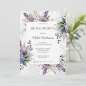 Invitation Lilacs et Heather sur Marbled White Bridal Brunch (Debout devant)