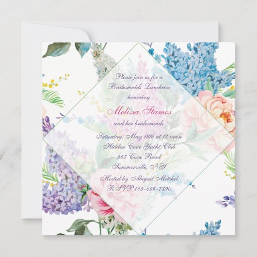 Invitation Lilacs et Peonies (Devant)