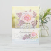 Invitation Lilacs et Rose Vintage Wedding Directions (Debout devant)