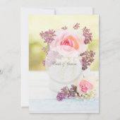 Invitation Lilacs et Rose Vintage Wedding Directions (Dos)