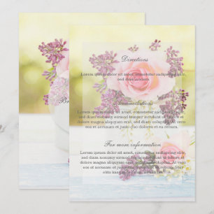 Invitation Lilacs et Rose Vintage Wedding Directions