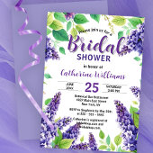 Invitation Lilacs pourpres avec Fête des mariées Feuille vert